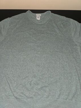 GAP Mens 3XL Heather Sage Green Fine Knit Crewneck Sweater